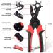Leather Hole Punch Tool for Belts and More - Multi Size Puncher with Grommet Eyelet Kit - DIY Craft Projects - 100 Sets, Black/Red - Buy Online on GoSupps.com