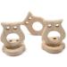 Wendysun 3pcs Cartoon Wood Teether Set - Natural Owl Shape Baby Teething Toy - Buy Online on GoSupps.com