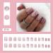 SINLOV Medium French Gradient Fake Nails Nude Christmas Snowflakes Square False Nails Glossy Press on Nails Ballerina Acrylic Full Cover Fake Nails for Women and Girls - Buy Online on GoSupps.com