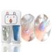 Pearl White Glitter Nail Polish Set Holographic Bule 2 in 1 Quick Dry Varnish Polish Set Silver Shimmer Mermaid Shell No Need Cure Nail Gel Long Lasting Cute DIY Nail Art at Home Gift for Girls