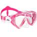 Seago Kids Swim Goggles Snorkel Diving Mask for Youth, Anti-Fog 180 Clear View Pink