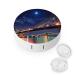 New York Brooklyn Bridge Moon Round Case For Contact Lens Kit Storage Box with Mirror Printed
