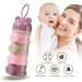 LAPONO Milk Powder Dispenser | Portable 4-Layer Baby Formula Storage Container | BPA-Free Stackable Pots 240ml | Non-Spill Snack/Food/Fruit Box for Infant Toddler Travel - Pink - Buy Online on GoSupps.com