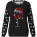 Women's Christmas Sweatshirt: Snowman & Penguin Print, O-Neck Raglan Top - Black, Size S - Buy Online on GoSupps.com