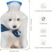 White Puppy Hot Water Bottle with Plush Cover - Cute Bed Warmer for Adults & Kids | 26.5x15.3cm - Buy Online on GoSupps.com
