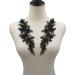 Sequin Crystal Beaded Lace Flowers Appliques Pair - Black - Buy Online on GoSupps.com