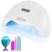 UV LED Nail lamp Nail curing Dryer 80W Fast professional Gel polish Nail light with 4 Timmer setting Auto sensor LCD Display portable tools for manicure/pedicure art salon and home Pink