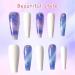 Luvadeyo Long Wave Press-On Artificial Nails - 24PC Gradient Blue White & Purple | Perfect for Women & Girls - Buy Online on GoSupps.com