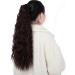 DODOING Kinky Curly Wrap Around Yaki Ponytail Extension Long Wavy Synthetic Hair Extensions Clip in Ponytail for Women Beauty and Fashion 1# Black Brown-Wrap Around - Buy Online on GoSupps.com