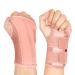 Nucamper breathable wristwear wrinkle bandage with metal-style stabilizer men women wristlear bandage adjustable wrist track for arthritis tendonitis sprain of l/xl right-handed pink