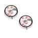 (Flamingo Flowers) Round Pill Box 3 Compartment Pill Box Mini Decorative Pocket Purse Portable Travel Medicine Tablet Vitamin Holder Organizer Pill Case