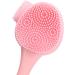 Belupai Handheld Silicone Face Scrubber | Soft Cleaning Brush with Comfortable Handle | Pink Face Exfoliator for Gentle Cleansing - Buy Online on GoSupps.com