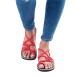 MisFun Bunion Correction Sandals/Womens Wide Width Sandals Hollow Cross Straps/Ladies Flip Flops With Orthopedic Toe Ring/Suitable for You Who Suffer From Bunion Pain 8 Red