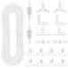 Pawfly aquarium 7.5 m airline hose standard air pumps accessories set with connections with suction cups and checking valves for aquarium ventilation setup 7.5 m (white)