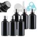 Tianzd 6 piece of empty small 50 ml gloss black glass bottles with sealed stopper silver aluminum screw cap glass bottle flasher oil fragrance perfume massage aromatherapy silver 50ml