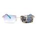 Rimless Clear Top Bifocal Reading Glasses for Men and Women No Line Blue Light Blocking Readers Computer EyeGlasses Metal Frame 3.0 x
