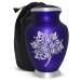 Purple Cremation Urn - Memorial Purple Ashes Urn with Velvet Bag - Rose Urn for Ashes Adult Large - Honour Your Loved One with Purple Urns for Human Ashes Adult - Large Urns for Male & Female Ashes