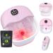 Foot Spa Bath Massager with Heat Bubbles and Vibration Massage and Jets, 16OZ Tea Tree Oil Foot Soak with Epsom Salt, CANGO Collapsible Foot Bath Spa Bucket With Infrared Light & Remote Control - Pink