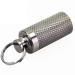 Titanium Pill Box Mini Size Pill Holder for Outdoor Travel Waterproof and Light Weight Pill Case Holder Pill Fob Small Pill Organizer (1.38" x 0.55") Silver-1pack