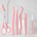 Eyebrow Trimming Kit 6pcs/Set Professional Eyebrow Tools Set Beauty Tool Makeup Tools Beauty Scissors Set for Men Women Pink - Buy Online on GoSupps.com