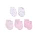 Baby Cotton Scratch Mittens-5 Pairs for Baby Boys Girls Newborn 0-6 Months Pink mittens