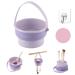 Makeup Brush Cleaner Mat 3 in 1 Silicone Makeup Brush Drying Holder Makeup Brush Holder Organizer for Cleaning Drying and Organizing Makeup Brushes & Sponges (Purple)