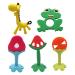 Silicone Baby Teether (Pack of 5) - Animal Teething Relief Toys for Babies Toddlers Girls & Boys - Baby Chew Toy - Stimulating & Soft Soothing Chew Toys - BPA Free - Assorted Colors