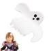 Ghost Hair Clip - Halloween Hair Clips for Girls | Halloween Hair Clips for Thick Hair Large Claw Clips for Girls Non-Slip Acrylic Halloween Clips for Cosplay Photo Prop White Waving Ghost