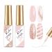 Rechoo Gel Liner Nail Art-2pcs Pink & Glitter Nail Gel Polish Soak Off French Manicure Gel for liner drawing and Nail Color Painting Liner Nail Gel for Nail Starter Home DIY Nail Salon D-2-Pink & Glitter