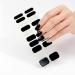 Semi Cured Gel Nail Strips - 20pcs Gel Nail Wraps - Glitter Black Mix Color Long Lasting Gel Nail Polish Strips Manicure Set Stickers with UV Light Required (Glitter Black)