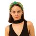 QTMY Rhinestone Crystal Wide Headband Knot Turban - Green | Fashion Hair Accessory for Women & Girls - Buy Online on GoSupps.com