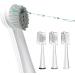 Replacement Flossing Toothbrush Heads for Water Pick SF-01 / SF-02 / SF-03 / SF-04 with Crystal Cap- Compact - 3 Count - White