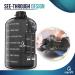 AQUAFIT 1 Gallon Water Bottle with Times to Drink - 128 oz - Motivational Time Marker - Large Sports Jug - Gym Hydration Tracker - Black Gray - Buy Online on GoSupps.com