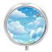Pill Box Pill Case 3 Compartment Travel Pill Box Cartoon Clouds Printing Small Pill Box Portable Medicine Pill Case Pill Organizer for Purse & Pocket for Travel Handbag (Round)