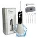Water Dental Flosser Cordless for Teeth Gums Braces Portable Dental Oral Irrigator Picks Ipx7 Rechargeable 4 Tips with 1 Toothbrush Head and Travel Bag 330ml (White)