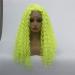 wig Ladies front lace wig medium-length long curly hair fluorescent yellow fluffy small volume chemical fiber hair set