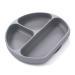 Baby Silicone Suction Plate Divided Plate Non Toxic BPA Free Waterproof Dishwasher Safe Easy Clean up Gray
