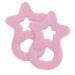 Dentistar Beißring 2 Set-Teether for Babies & toddlers from 3 months-Baby bite ring with a handle made of soft material for dental aid & massage-Made in Germany-pink