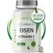 Naturally iron tablets with vitamin C - 180 tablets - highly bio -available 20mg iron made of iron bisglycinate - vegan without additives laboratory tests made in Germany