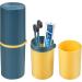 Travel Toothbrush Cup Set - 2 Portable Plastic Mugs with Lid for Camping & Home - Toothpaste & Dental Storage Solution - Buy Online on GoSupps.com