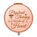 Physical Therapy Appreciation Gifts Thank You Gifts for Therapist Rose Gold Compact Mirror Physical Therapy Gifts PT Graduation Gift Birthday Christmas Thanksgiving Gifts for Physical Therapy