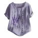 T shirt women summer women T-shirt tops women T shirt blouse summer short sleeve top color printed shirt casual print tea tshirt shirt 3/4 arm women close t-shirt white ladies top v neckline women narrow purple xl
