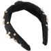 Knotted Headband Wide Knotted Headband with Top Knot Design for Festivals and Everyday Wear (Black) - Buy Online on GoSupps.com