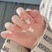 French Tip Press on Nail Long White Rhinestones Stick on Nail False Fake Nails Fake Nail with Glue for Women Girl Nail Art - Buy Online on GoSupps.com