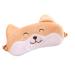 Cute Animal Cartoon Funny Eye Mask for Sleeping for Kids Adult Eye Shade Sleep Mask Blindfold Plush Corgi Brown Smile