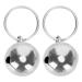 Crisp Sound Round Charm Extra Loud Pair of Cat & Dog Brass Portable Bells Collar Charm Bells for Save Birds & Wildlife silver