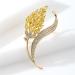 NHOSS Copper Gold Plated Micro Inlaid Wheat Spike Corsage Personality Atmospheric Plant Brooch Dress Accessories 1pc