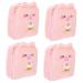 Healeved 4 pieces plush storage bag tampon bag holder women period plush rabbit cosmetics bag bag for women's bands in the open mini-nacelle Miss Hasen ears Pad pocket