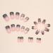 24Pcs Black Butterfly Square Press On Nails | French Tips with Removable Glue | Artificial Glitter Fake Nails for Women and Girls - Buy Online on GoSupps.com