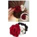 Colorful Pearl Strass Rose Flower Hair Bands - 6 Slim Floral Rubber Bubble Scrunchies for Women & Girls - Stretchable Ponytail Accessories - Buy Online on GoSupps.com